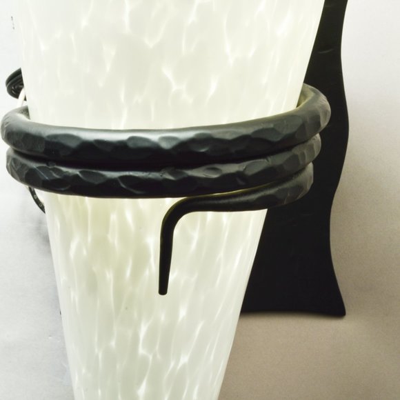 Wall sconce, Hand blown glass shade,  Iron base, - Picture 8 of 8